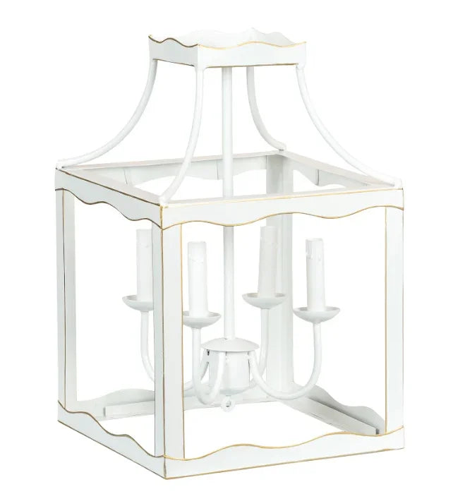 Lanterne moyenne en blanc doux et or