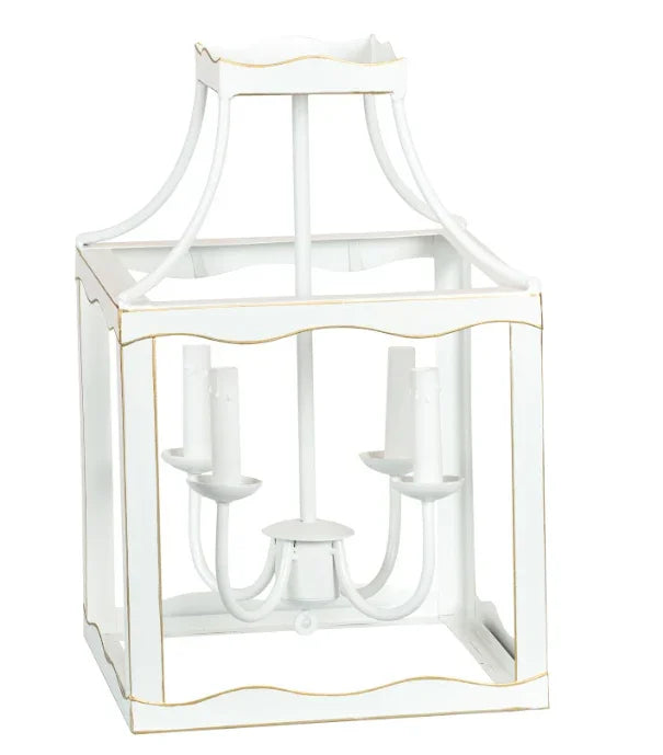 Lanterne moyenne en blanc doux et or