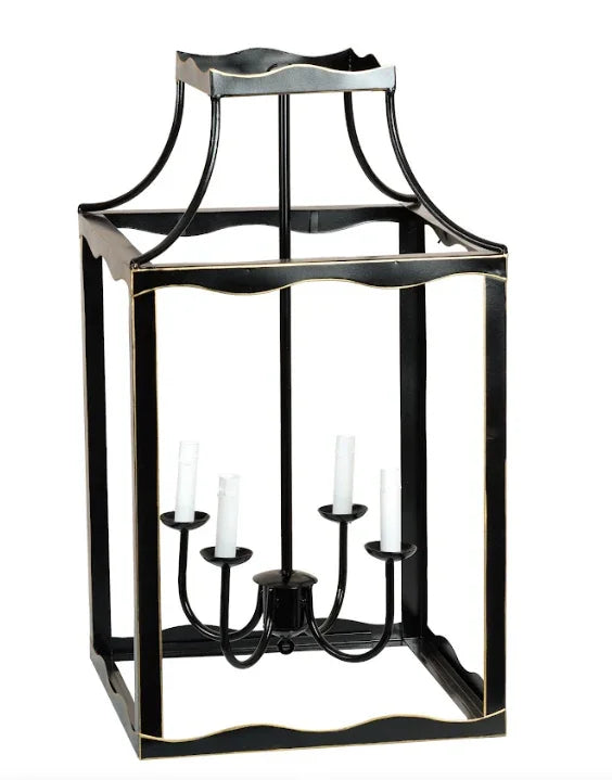 Grande lanterne noire et dorée