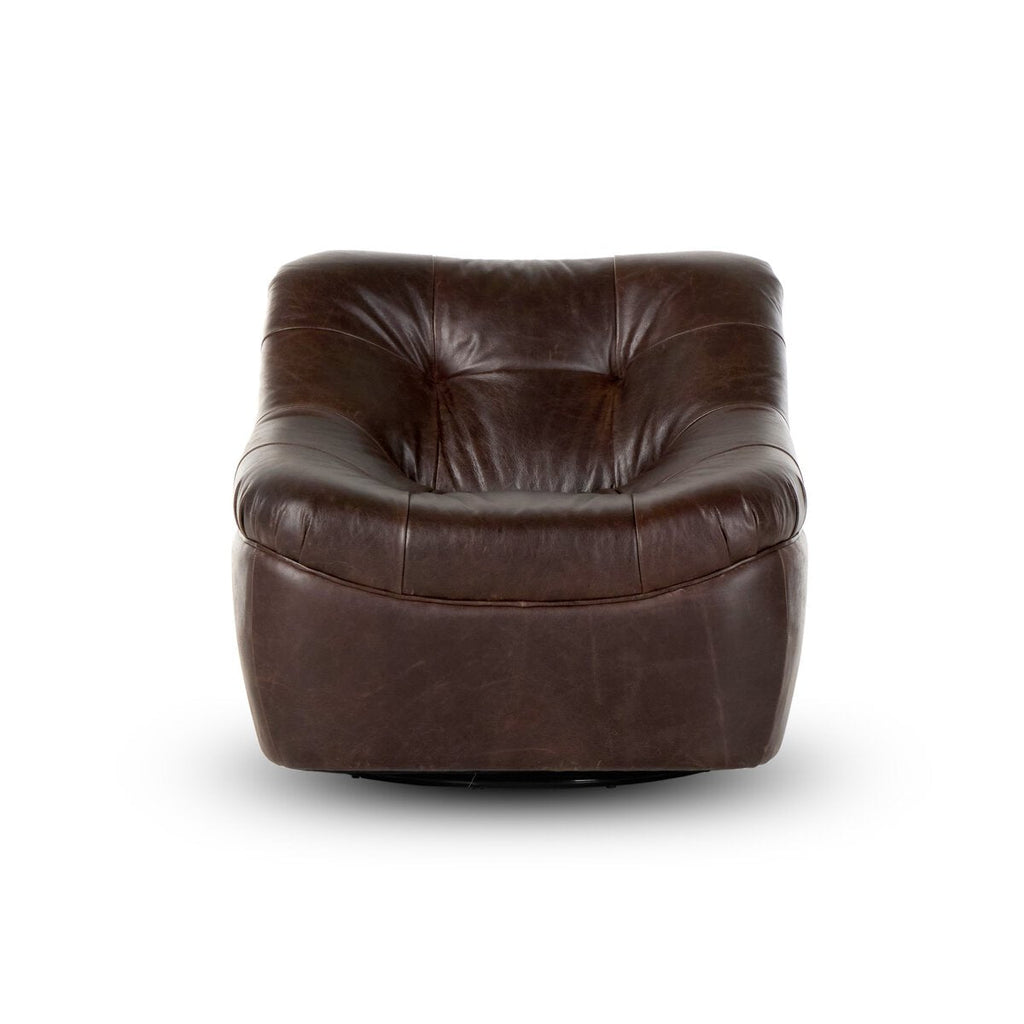 Chaise pivotante en cuir Farley