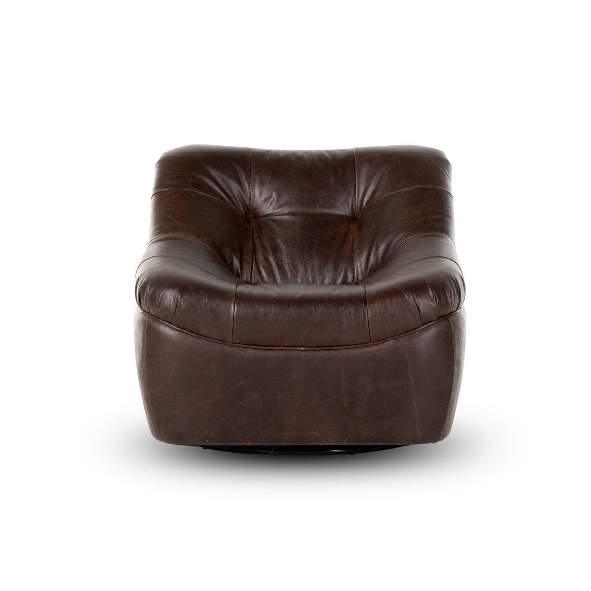 Chaise pivotante en cuir Farley