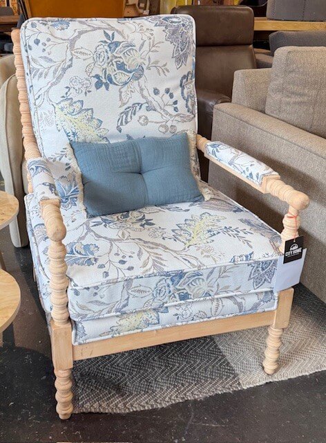 Fauteuil d'appoint bleu et blanc