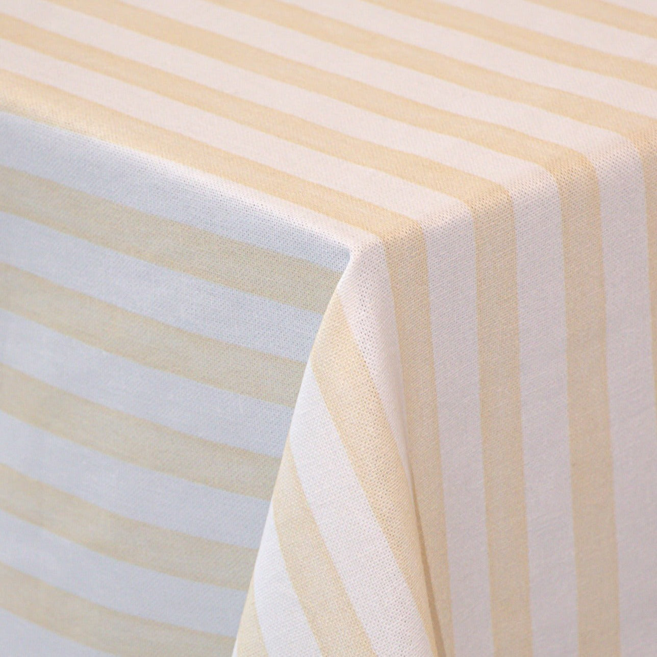 Nappe en coton et lin à rayures sorbet litchi jaune et blanc