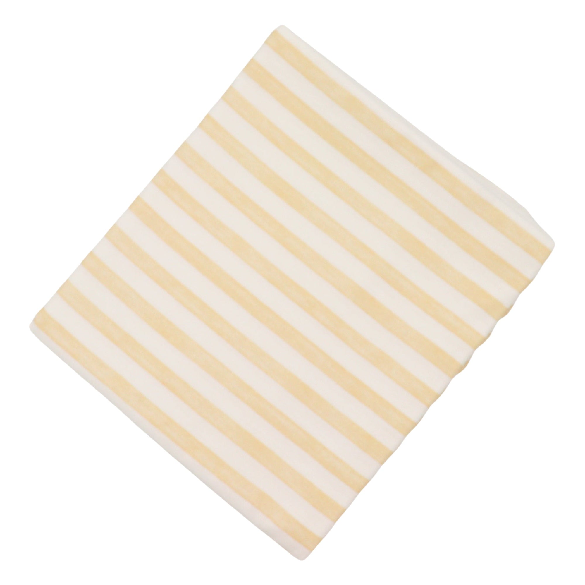 Nappe en coton et lin à rayures sorbet litchi jaune et blanc