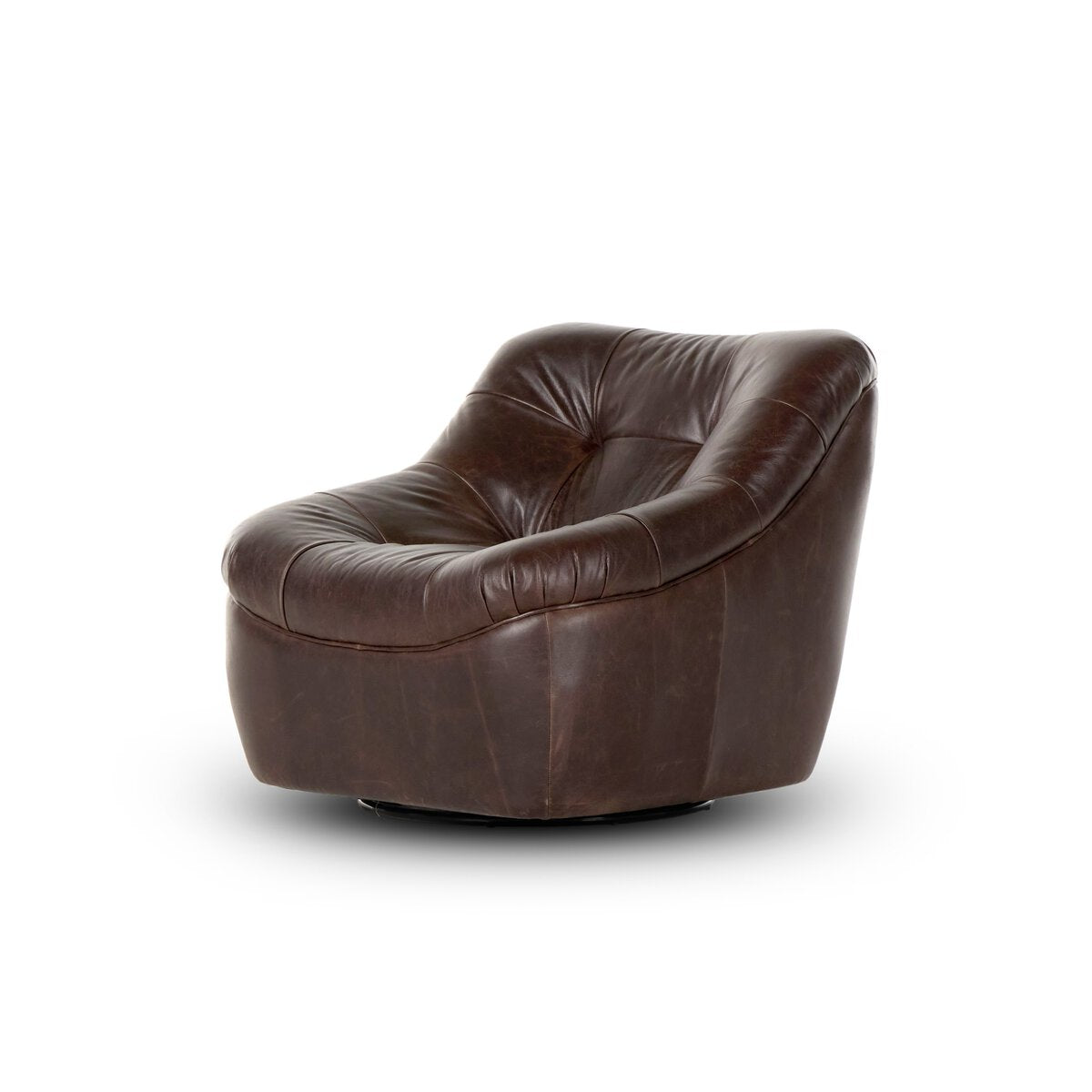 Chaise pivotante en cuir Farley