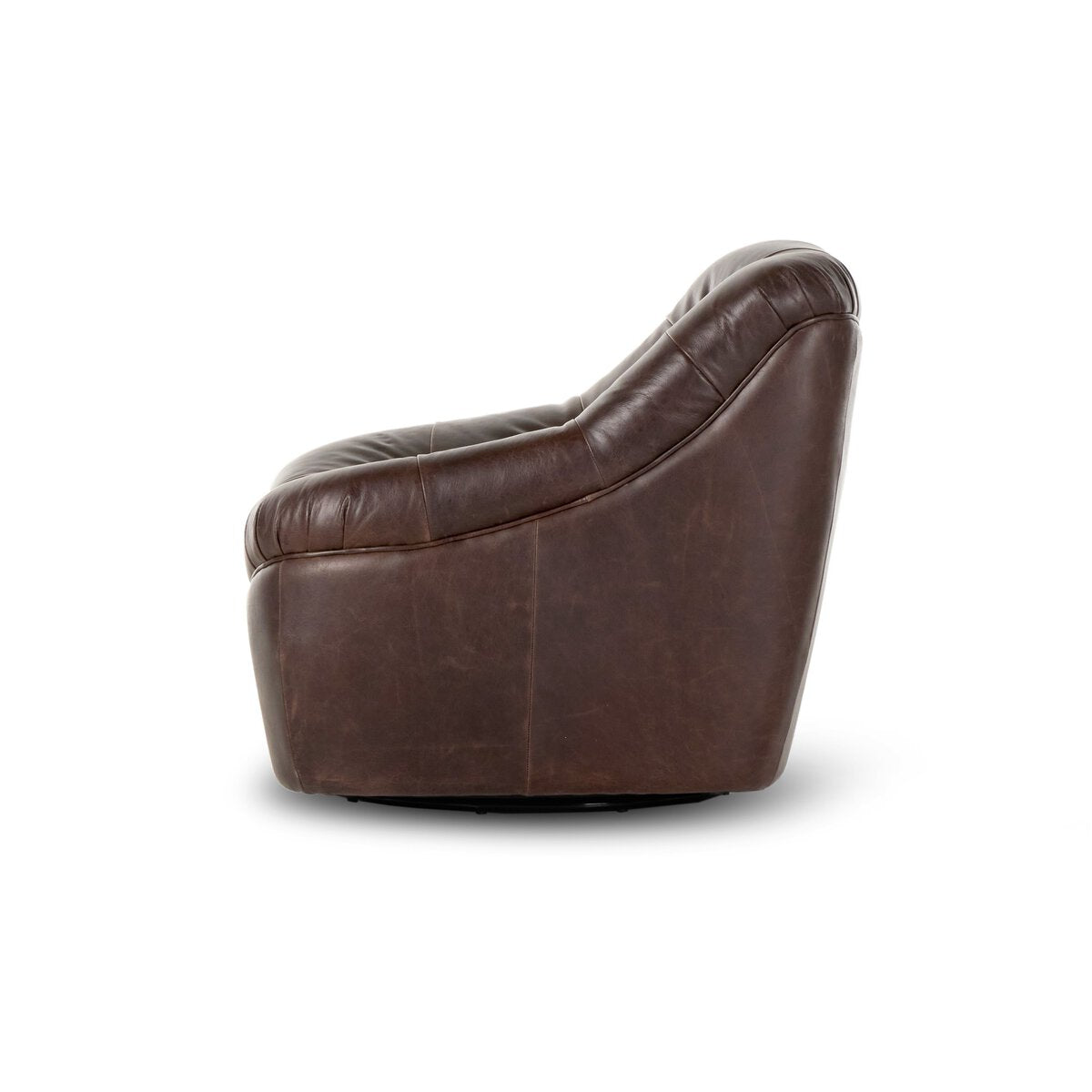 Chaise pivotante en cuir Farley