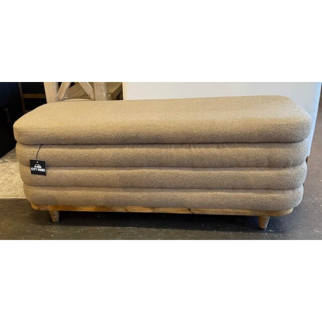 Banc de rangement en beige